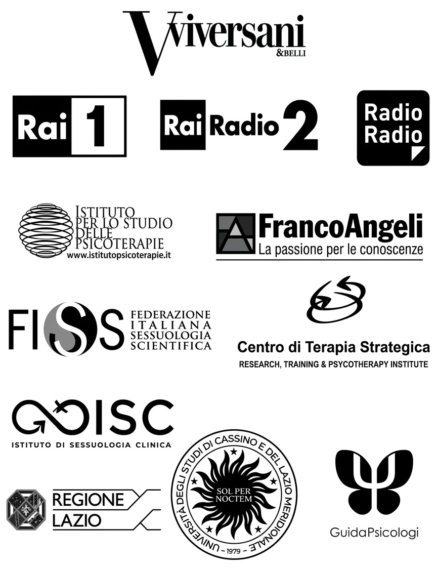 Viversani, Rai 1, Rai Radio 2, Radio Radio, FrancoAngeli, Regione Lazio, FISS, Istituto per lo Studio delle Psicoterapie, Centro di Terapia Strategica, GISC, GuidaPsicologi, Università di Cassino